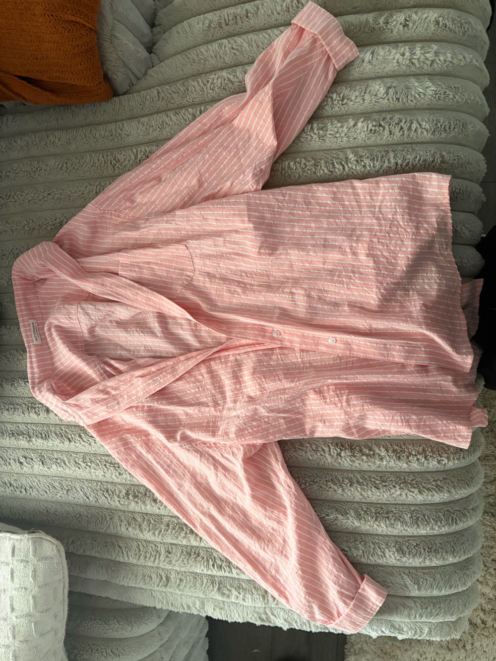 Women's Pink Striped Button-Front Shirt